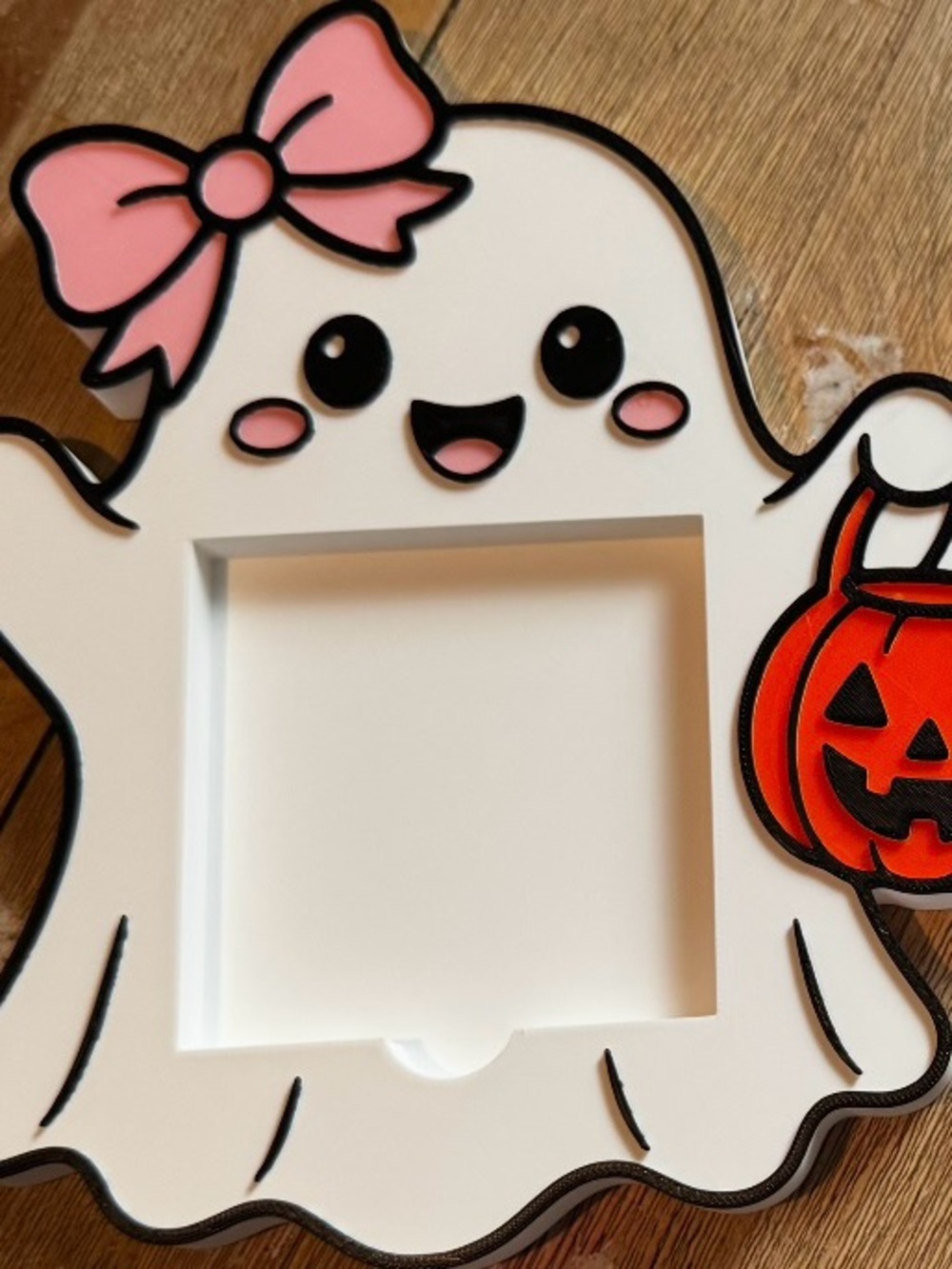 Ghost holding pumpkin post it note holder | new